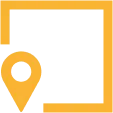 Yellow Map Marker with Square Background